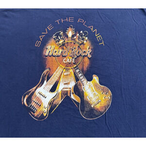 Vintage Hard Rock Cafe Tee Paris Save The Planet T Shirt Blue Mens XL